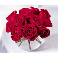 Red Roses in a Glass Vase
