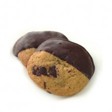 chocolate dipped cookie by purple oven