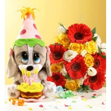 Flowers in a Bouquet  with Stuff Toys Bear