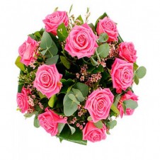 1 Dozen Pink Roses in a Bouquet