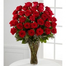 The Long Stem Red Roses in a Bouquet