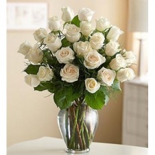 Premium White Roses in a Vase