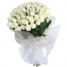 4 Dozen White Roses Bouquet