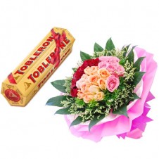 Roses in a Bouquet  WIth Toblerone