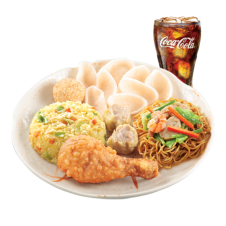 Chinese Style Fried Chicken Lauriat with Drink by Chowking