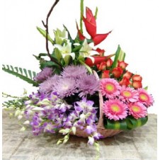 Full Basket of Assorted Flowers