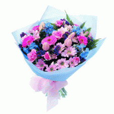 Fresh Mixed Cut Flowers in a Bouquet