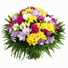 Fresh Mixed Cut Flowers Arrangement in a Bouquet