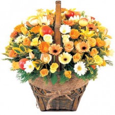 Full Mixed Flowers in a Basket