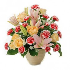 Fresh Mixed Cut Flowers arrange in a Vase