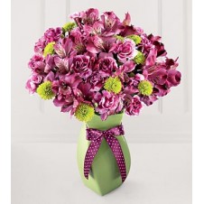 Alstroemerias, Carnations with Pompoms in a Vase