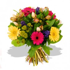 A Blend of Assorted Color Flowers in a Bouquet