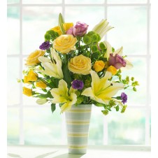 Fresh Mixed Flowers in a Vase