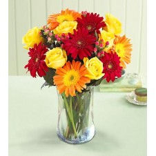 Mixed Flowers contains Gerbera, and Roses