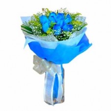 6 pcs. Imported Holland Blue Roses in a Bouquet