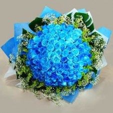 60 pcs. Imported Holland Blue Roses* in a Bouquet