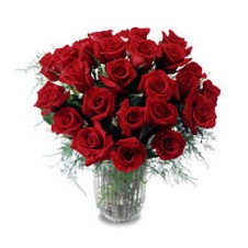 Two dozen Long Stemmed Roses in a Vase