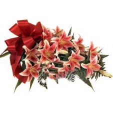 Stunning Bouquet of Fresh, Wrapped Stargazer Lilies