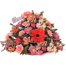 Beautiful Rounded Arrangement in Pink and Mauve Tones in a Bouquet