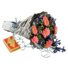 Nice Hand Tide Bouquet With Box of Chocolates