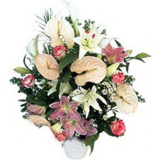 Premium One Sided Vase Arrangement of Flowers