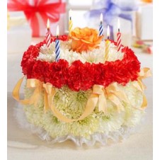 Flower Cake with Candle