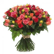 101 pcs Long Stemmed Fresh Cut Multi Colored Roses in a Box