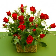 2 dozen Red Roses in a Basket