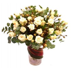 2 dozen White Roses Arranged in a Vase