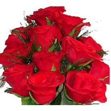 One dozen Red Roses in Bouquet