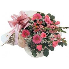 All Pink Hand-Tied Bouquet of Flowers
