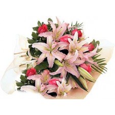 Beautiful Hand Tied Bouquet of Pink Flowers