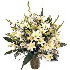 White Lilies, Gladiolus in a Vase