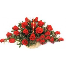 A Basket 2 Dozen Red Roses