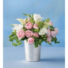 Pink Roses with Calla Lilies in a Vase