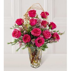 1 Dozen Red Roses in a Vase