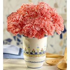 20 Pcs Orange Carnations in a Vase