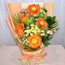 5pcs Orange Flowers in a Bouquet