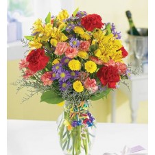 Bright Mixed FLowers in a Vase