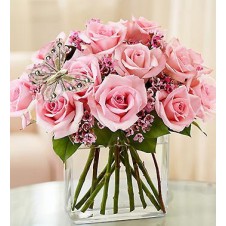 Pink Holland Roses in a Vase