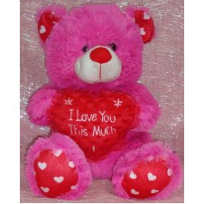 Fuschia Pink I Love You Hug Bear