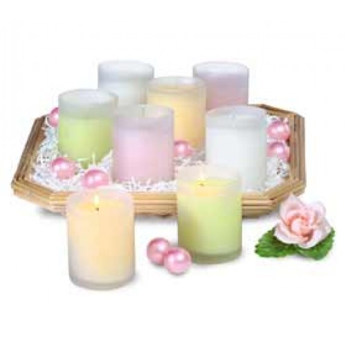 8 Candle Filled Glass Votives