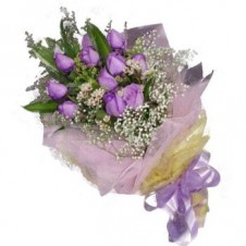 1 Dozen Imported Holland Purple Roses* in a Bouquet