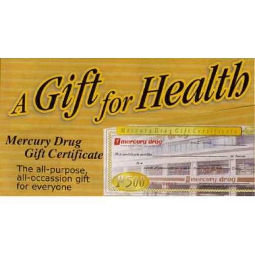 500 Peso Mercury Drug Gift Certificate