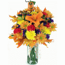 Mixed Seasonal Flowers in a Vase