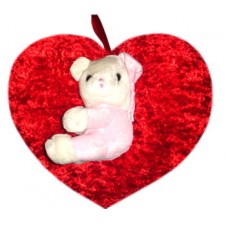 Heart Pillow w/ Bear on Top