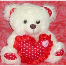 Cream Bear with Red Heart