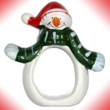 Mini Snowman in Green Scarf