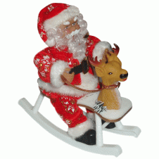 Musical Christmas Moving Santa w/ Reindeer