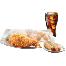 Chinese-Style Fried Chicken with Lumpiang Shanghai  & drinks by Chowking